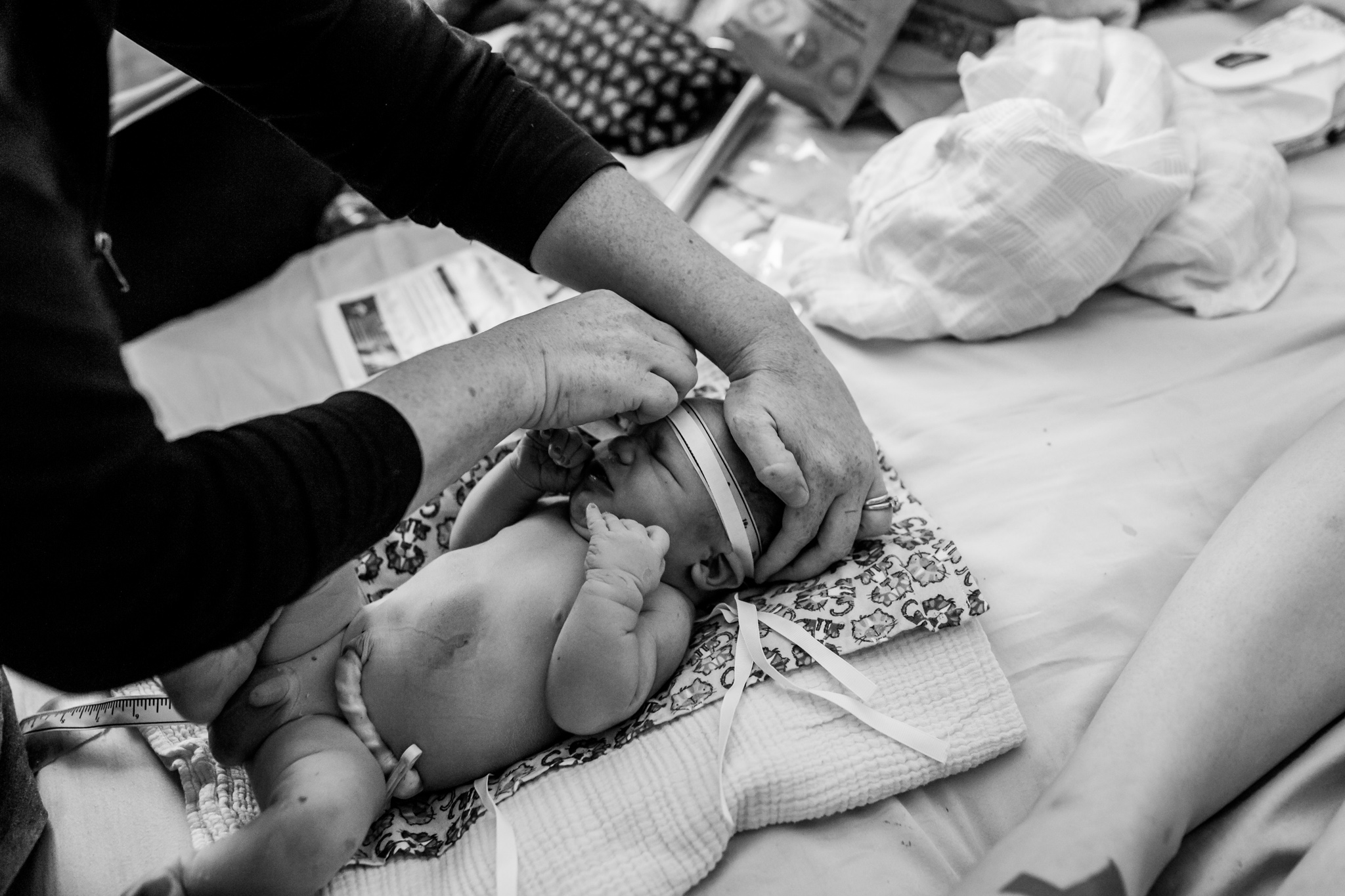 baby is measured postpartum home water birth