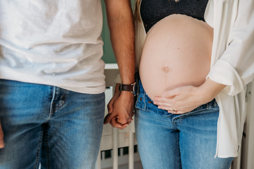 Mom and dad holding hands