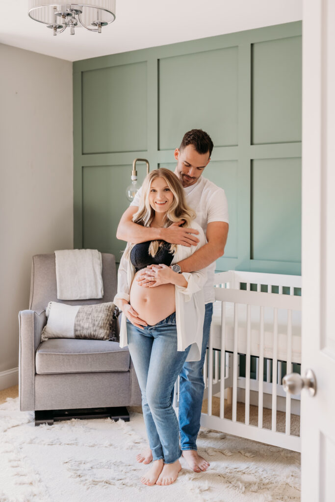 Mom and dad in the nursery